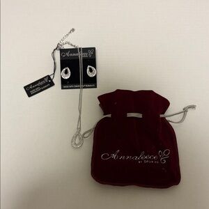 Annalee Silver Necklace and Earring Set with Sparkling Accents